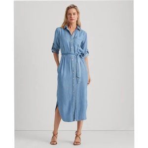 Lauren Ralph Lauren Chambray Belted Shirtdress (EUC) – Medium Wash